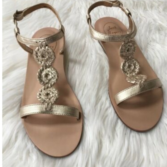 New Jack Rogers Eve Gold Metallic Sandal Sz 9 - Picture 5 of 8